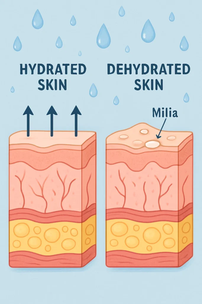 The importance of hydration and milia production Bognor Regis